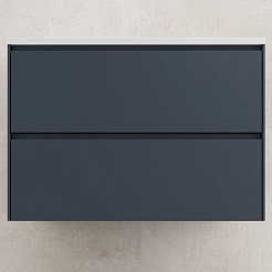 Style Line Тумба с раковиной Лима 80 Plus подвесная эмаль графит матовая – фотография-1